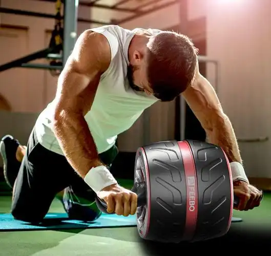 健腹轮腹肌轮男卷腹轮健身器材自动回弹士腹肌滚轮家用静音女士专业野