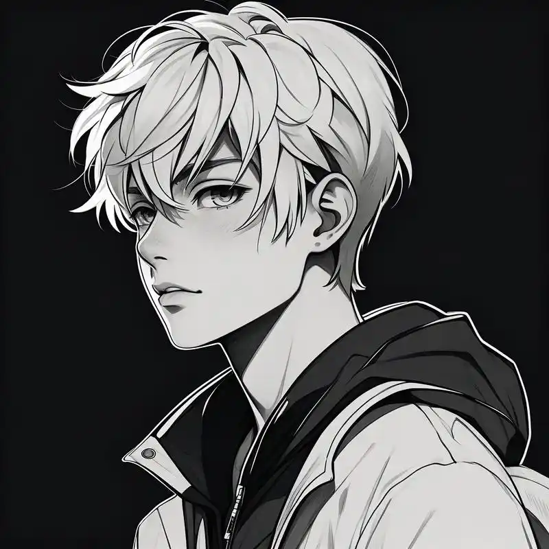 96 酷炫男生黑白素描头像 94