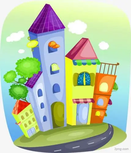 卡通建筑png素材透明免抠图片城市地标