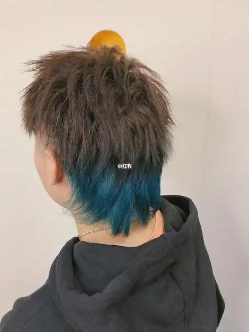 锡纸烫狼尾头双色染湖水蓝温哥华发型