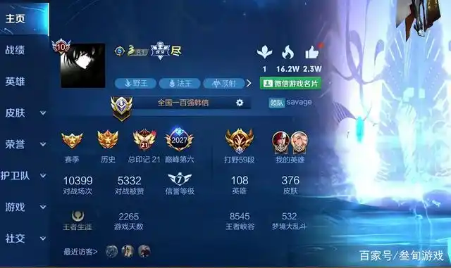 王者荣耀国服第一韩信涅盘重生使用法系打野登上巅峰赛第一