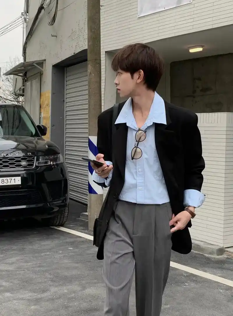 关于韩系黑色西装我的4种搭配思路