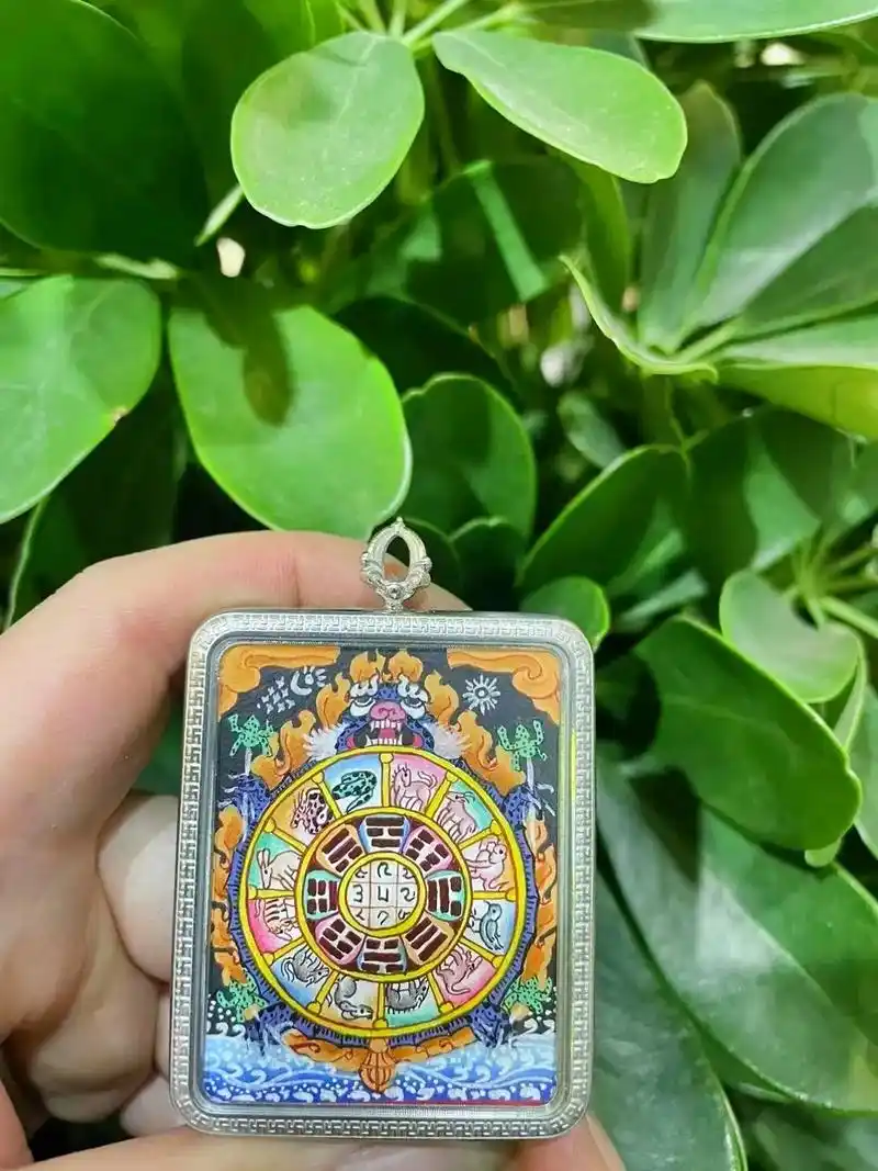 手工绘制十二生肖九宫八卦唐卡图案是由天文,地理八 - 抖音