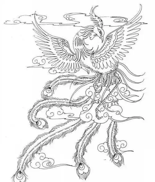 神兽凤凰怎么画简笔画