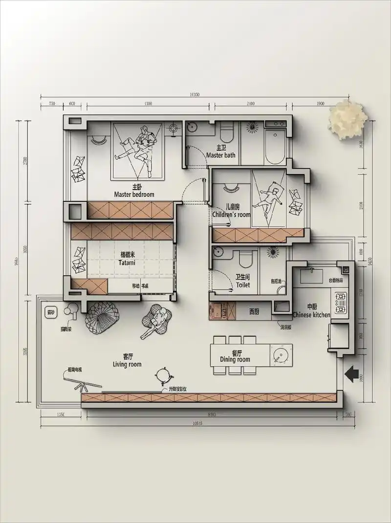 户型改造丨上海78m05三室一厅户型优化.【桑榆户型改造    - 抖音