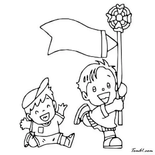 幼童玩耍简笔画