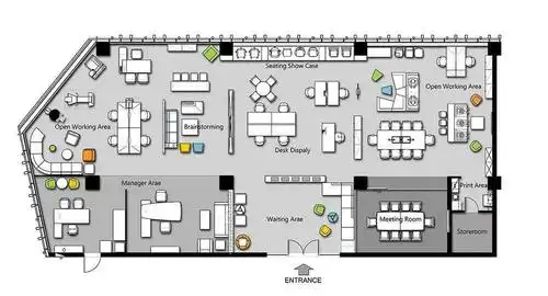 清新时尚磊诺办公家具杭州展厅设计欣赏