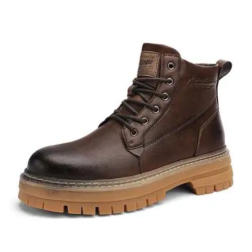 骆驼潮品牌马丁靴男秋冬新款男士潮流百搭复古短靴防水防滑工装靴时尚