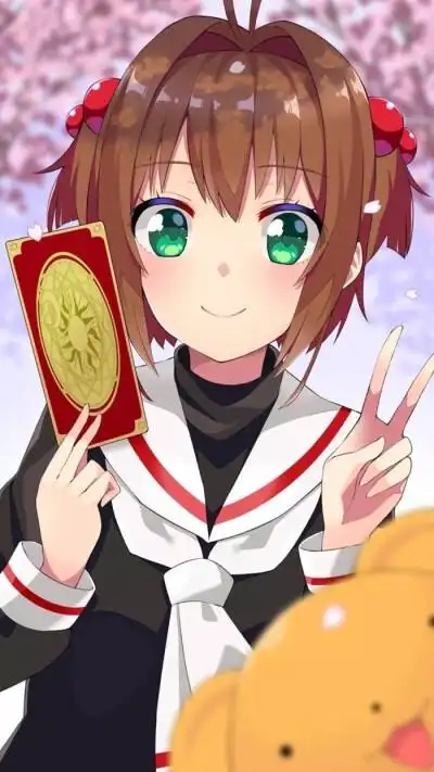 手机壁纸 - 魔卡少女樱|百变小樱 手绘壁纸/聊天背景/人物插画/锁屏