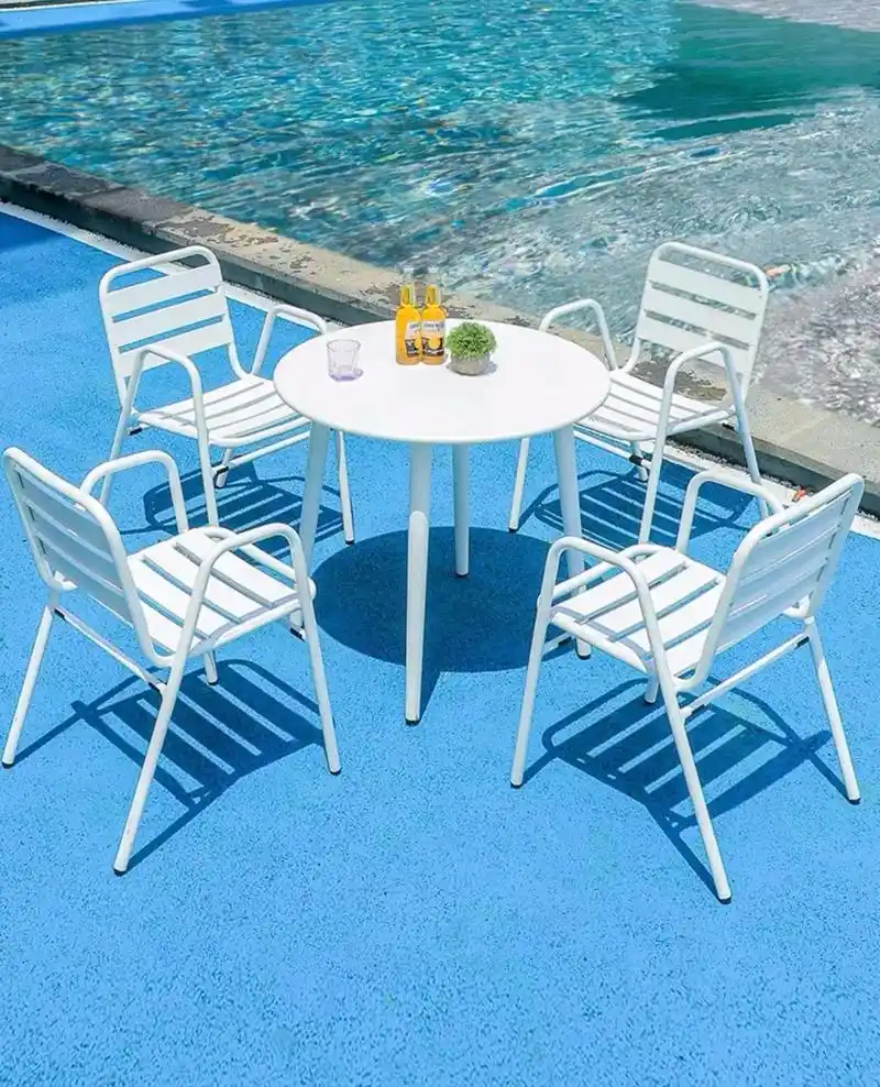 椅子全铝合金材质,户外防锈烤漆.桌子碳钢 - 抖音