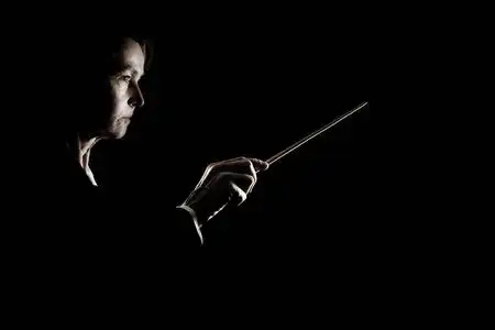 乐队指挥音乐进行用指挥棒大师手用棍子交响乐团音乐会照片