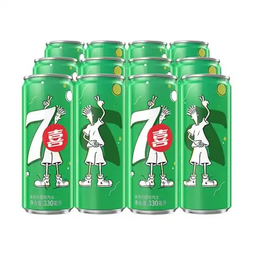 7喜 柠檬味汽水 细长罐 330ml*24罐 39.9元