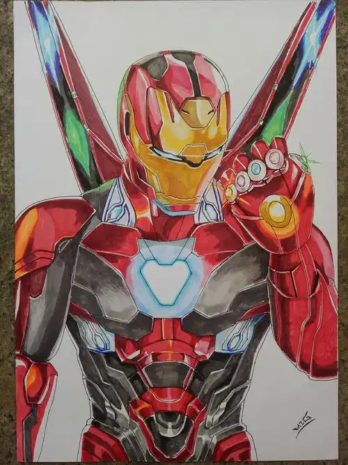 彩铅杨幂彩铅骑士柱钢铁侠无限宝石马克笔手绘添加表情喜欢ta的作品吗