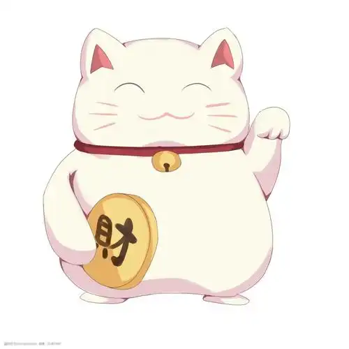 手绘卡通招财猫插图