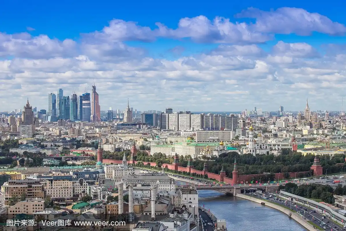空中莫斯科市中心全景图