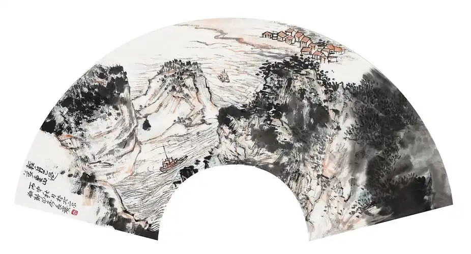 中国美术家协会会员宋长发扇面山水画作品欣赏