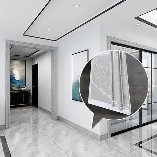 石材简约客厅踢脚瓷砖白色地脚北欧脚板人造踢脚线