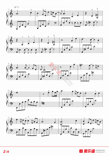 卷珠帘 - 钢琴谱 钢琴五线谱