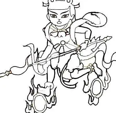 长大了的哪吒简笔画