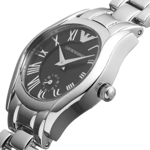 emporio armani银色小表盘鹰标logo点缀女士石英表(37553)