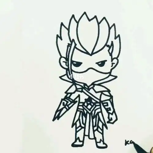 王者荣耀人物简笔画 兰陵王好奇心的代价很昂贵