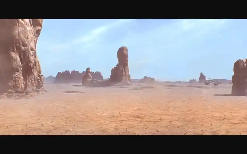 星球大战 沙漠行星塔图因podracing反重力飞行器比赛 desert平原