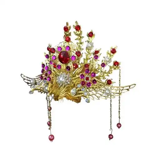 菩萨装饰用品神像帽合金保色头饰头冠神像凤冠太奶凤冠观音帽女款