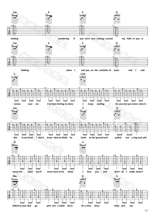 谱,c转d调编配,原曲由班卓琴和吉他伴奏,歌曲相对简单只有四个和弦