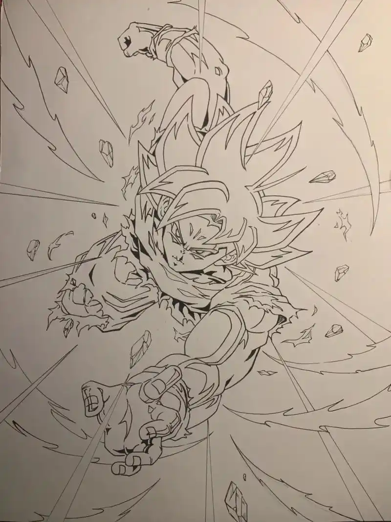 终于能用上这个音乐了七龙珠孙悟空手绘马克笔装饰画