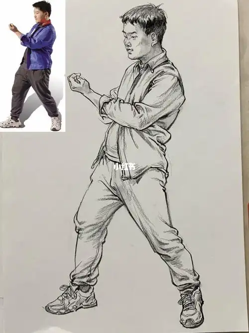 速写人物单人站姿