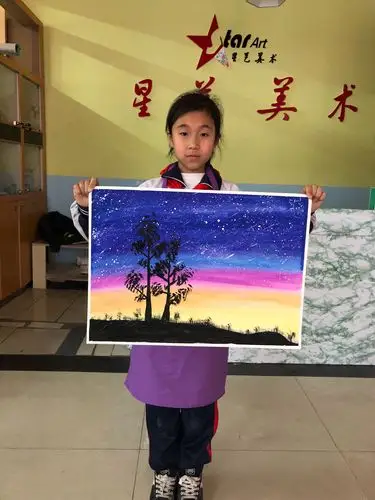 作品《星空水粉》