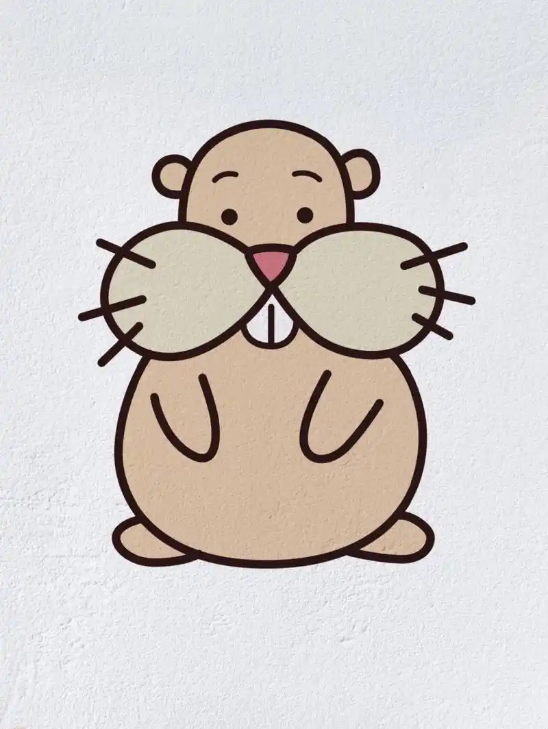 动物简笔画之可爱的河狸(内附过程图)