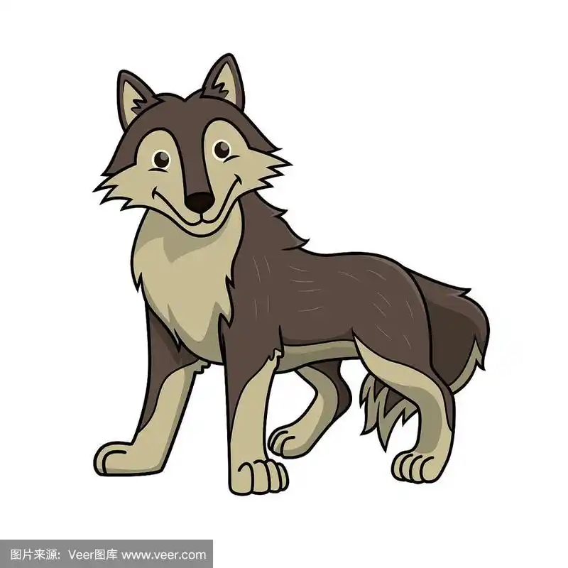 矢量插图的狼孤立在白色背景.
