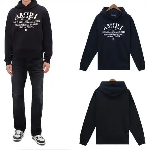 跨境新款amiri 字母logo新款印花街头 宽松休闲连帽情侣同卫衣
