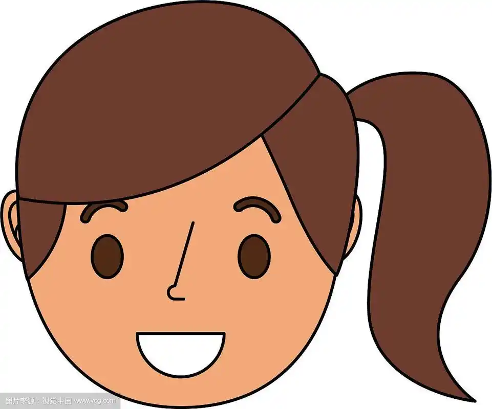 微笑年轻的脸女孩卡通女性