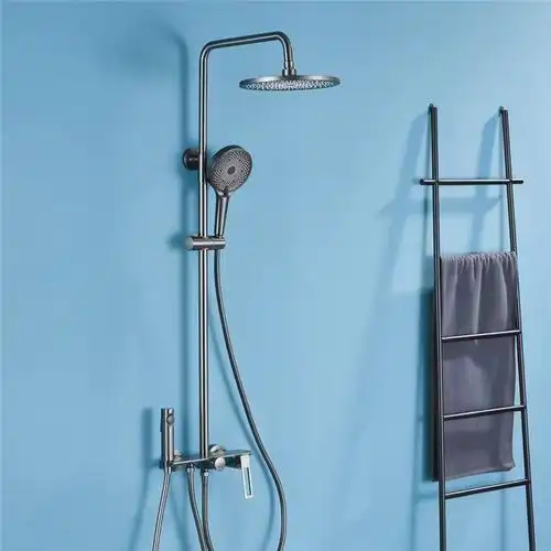 德国灰色浴室冷热水花洒套装家用卫生间淋浴器淋雨普通花洒套装