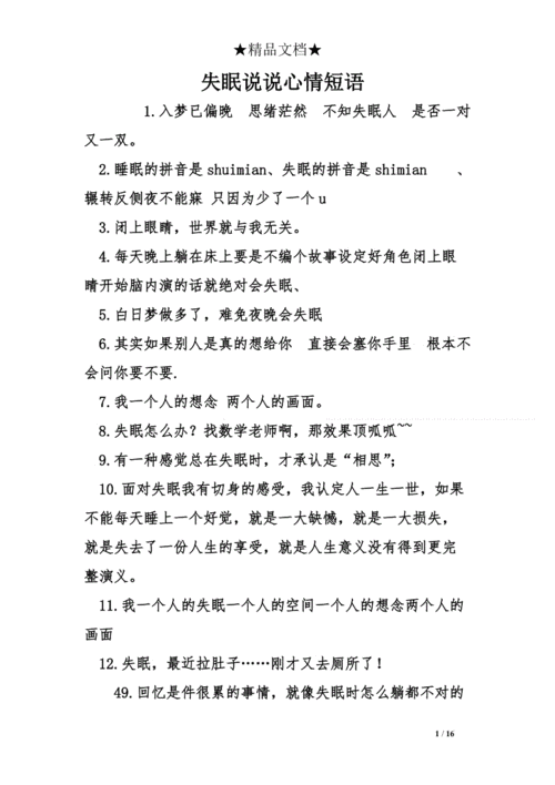 失眠说说心情短语.doc