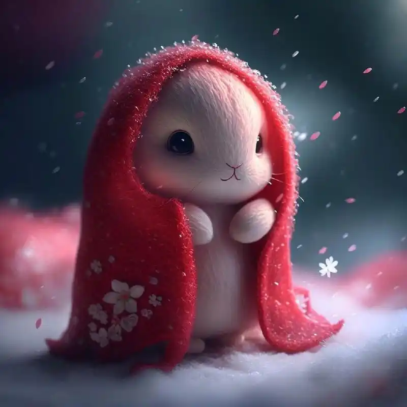 仙女兔 上次发了白色的仙女兔,红色版也来啦,超级适合用来当新年头像