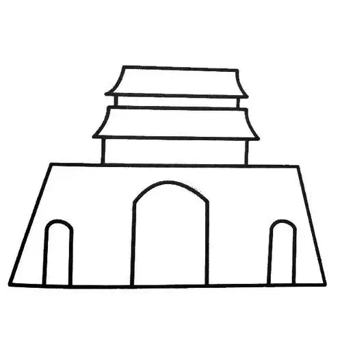 古城楼简笔画图片