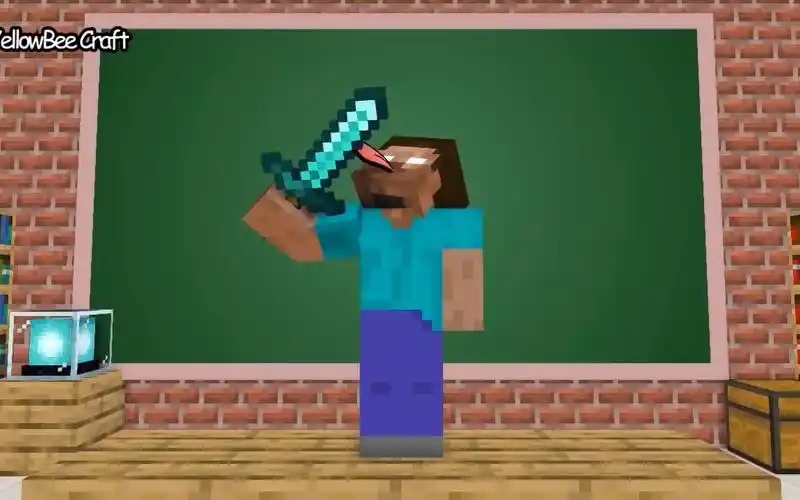 我的世界:怪物小队不要命挑战!him老师口吞大宝剑!