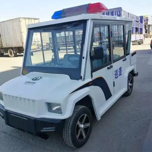 两排五座巡逻电动车警车 悍马款电动巡逻车