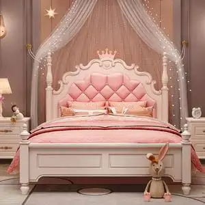 儿童床公主床女孩1.5米小户型创意美式学生1.8米单人床儿童房组合