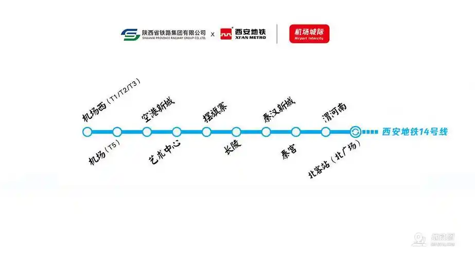 西安地铁机场线机场城际铁路线路图运营时间票价站点查询下载