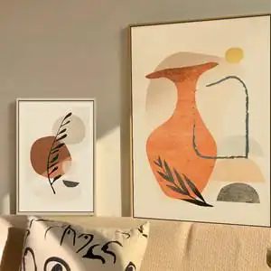 侘寂风装饰画极简美学红棕色抽象艺术肌理壁画 北欧客厅挂画