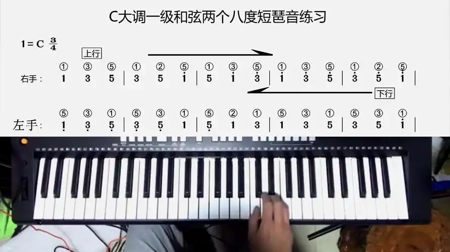 零基础学电子琴入门必练基本功:c大调短琶音-音乐视频-搜狐视频