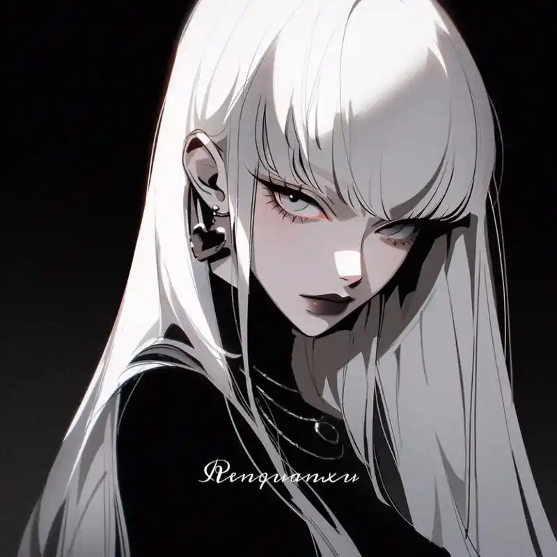 黑色系高冷酷拽霸气御姐头像.#二次元ai绘画 #拽姐头像 # - 抖音