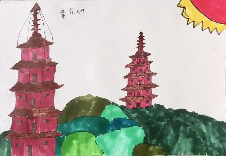 启明星画室创作1班第10课《泉州东西塔》