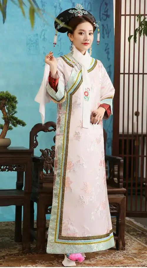 格格旗袍清朝还珠古装服装娘娘服宫女满族古代女旗服嬷嬷演出服装