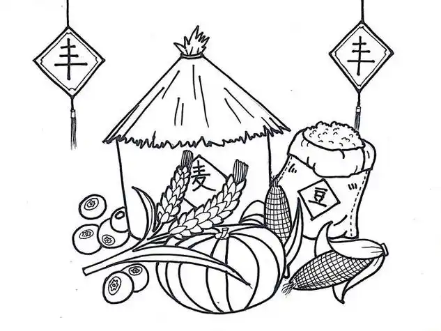 简笔画图片大全-蒲城教育文学网秋天大丰收儿童简笔画儿童画简笔