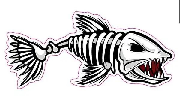 潮流贴纸 骷髅鱼 改装车贴 摩托改装贴纸 钓箱鱼 后窗车身贴 f015